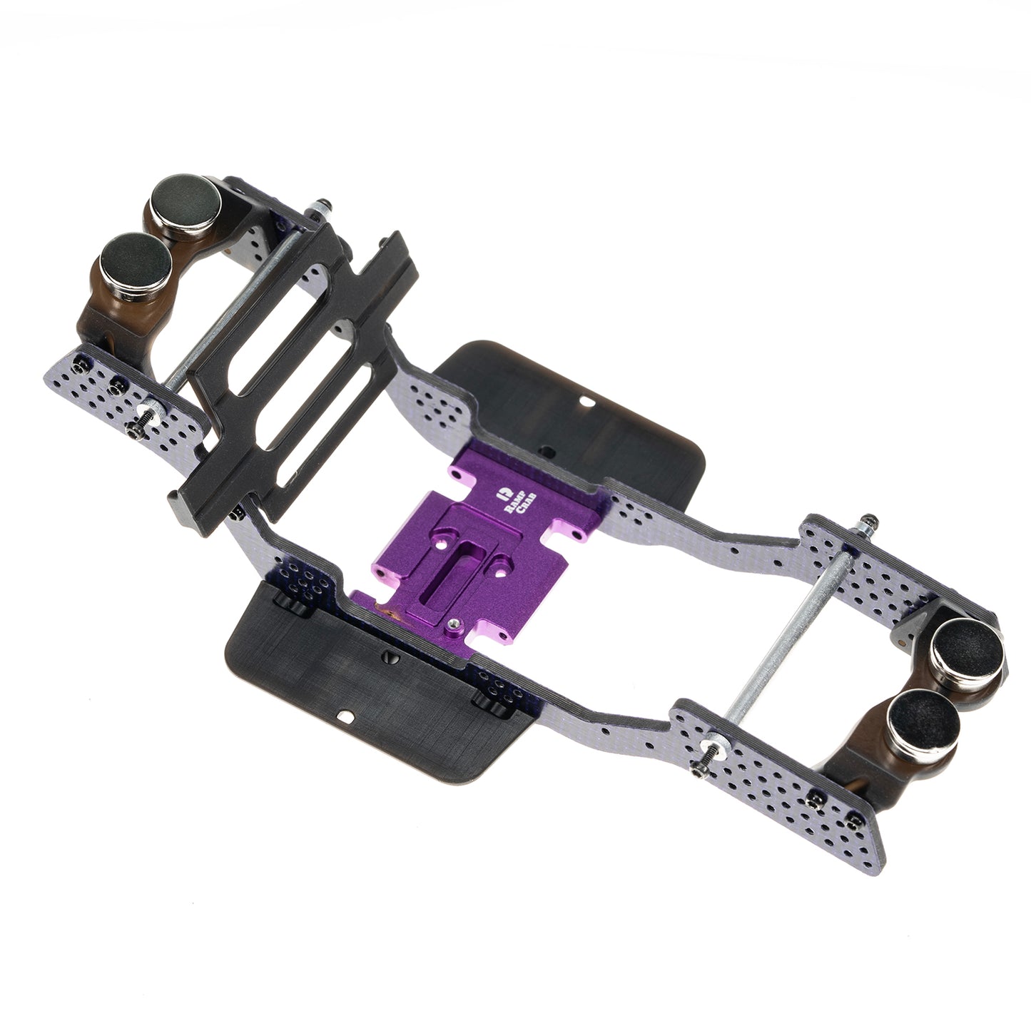 RampCrab Carbon Fiber Chassis Kit for SCX24, 7° Angled Skid, LCG Chassis Kit for Axial SCX24 C10, JLU, Bronco, Deadbolt