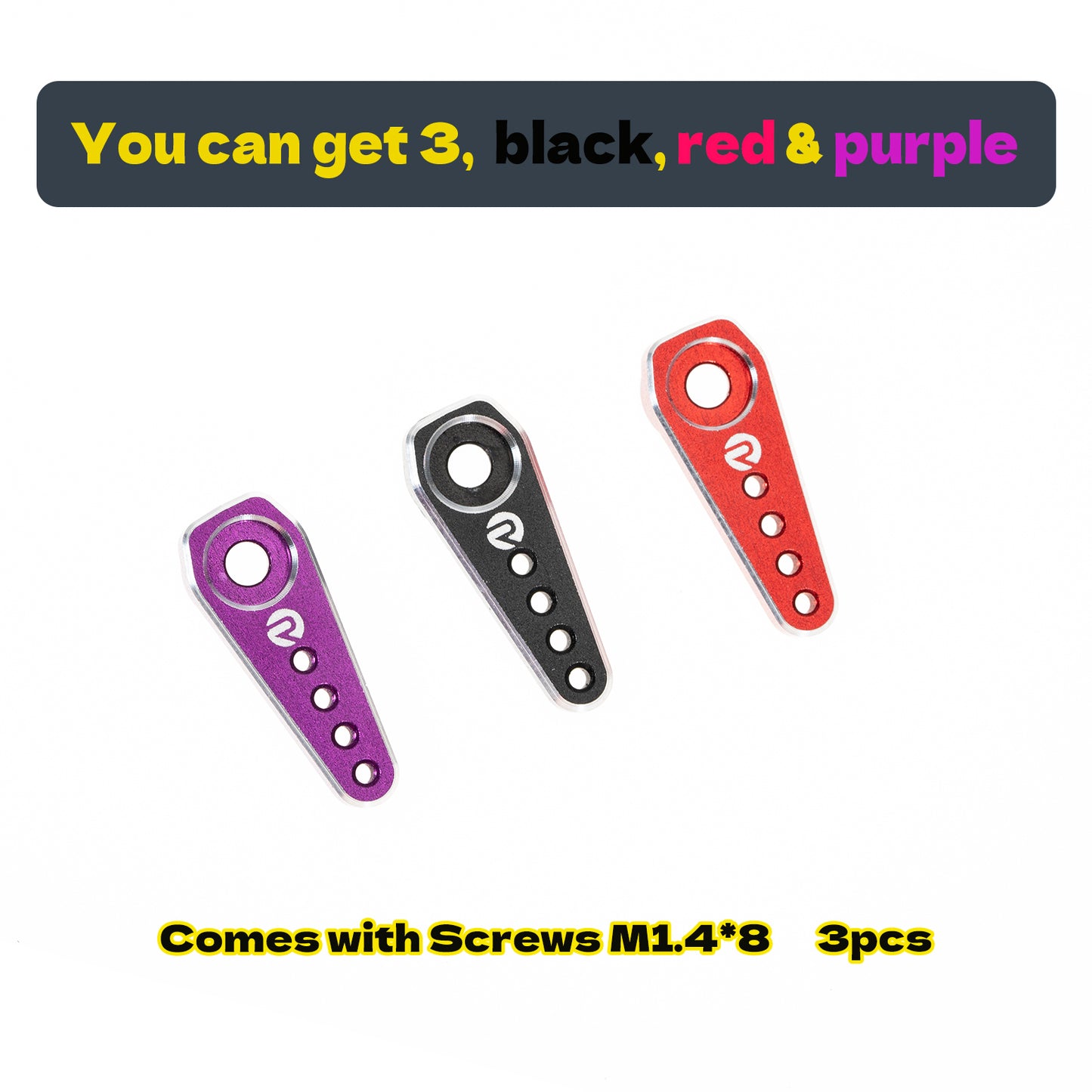 RampCrab RC Micro Servo Horn, 25T, Diameter 4.9mm, M1.4mm, Aluminium Alloy 7075, Servo Arm Upgrade Accessory for AX24 & SCX24