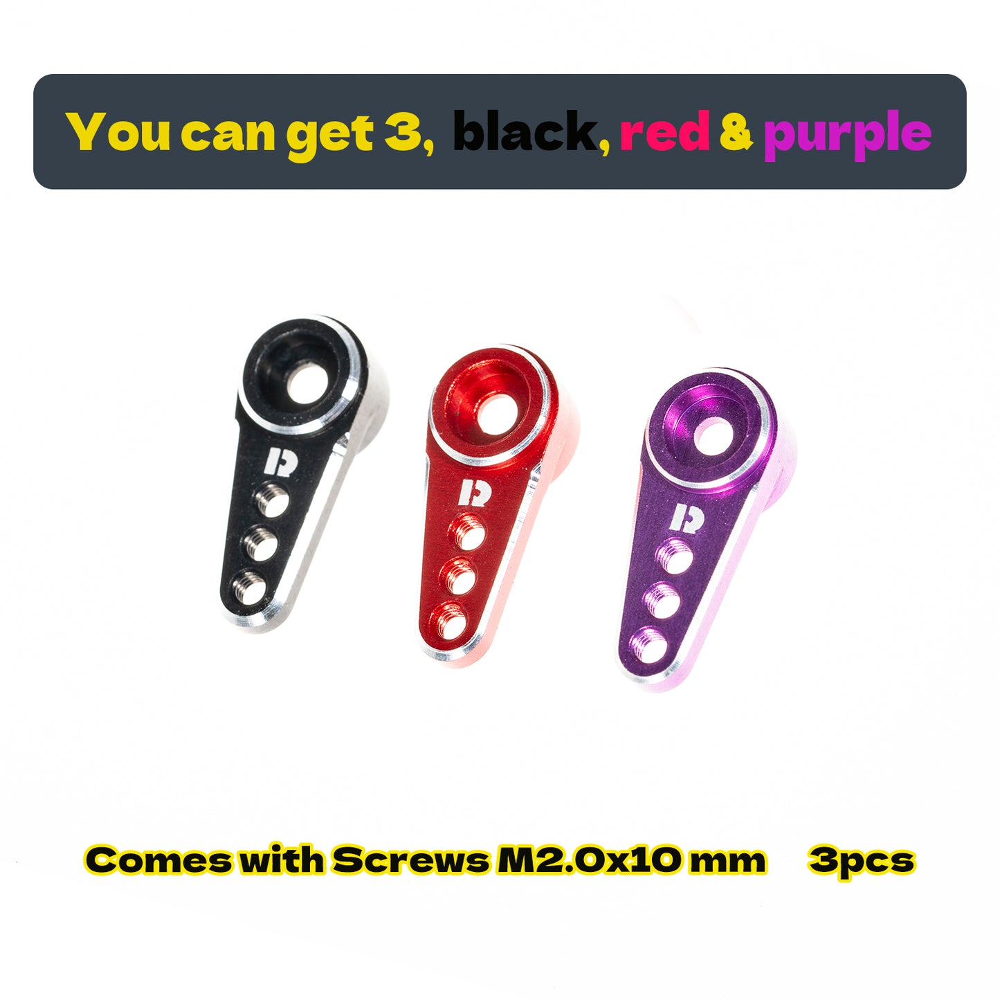 RampCrab RC Servo Horn, Diameter 4.9mm, 21T, Thread M2.0mm, Aluminium Alloy 7075, Mini Servo Arm Upgrade Accessory for FCX24, FCX18, CR-18P & Mini LMT, 3pcs