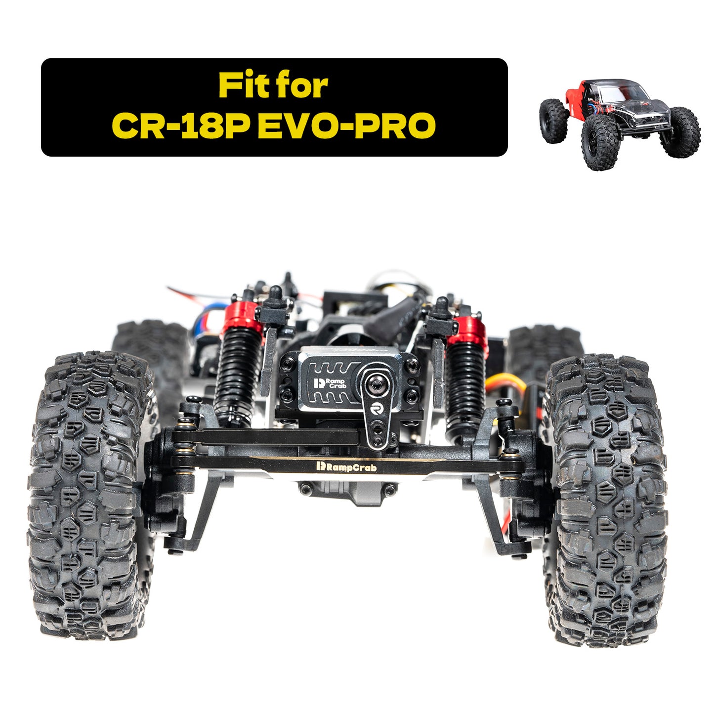 RampCrab RC Steering Links for CR18P, Brass High-Tightening Rod Tie Link for 1/18 CR18P EVO & EVO PRO Upgrade Parts, Brass, Black