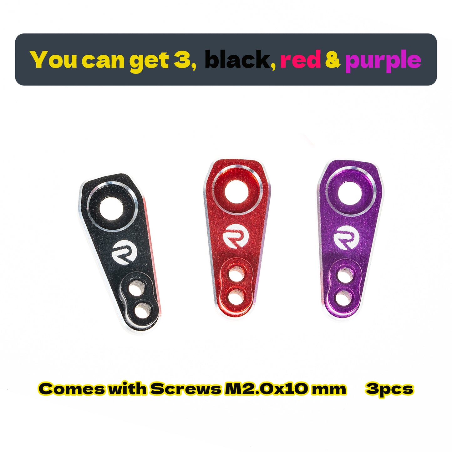 RampCrab RC Servo Horn, Diameter 4.9mm, 25T, Thread M2.0mm, Aluminium Alloy 7075, Mini Servo Arm Upgrade Accessory for FCX24, FCX18, CR-18P & Mini LMT, 3pcs