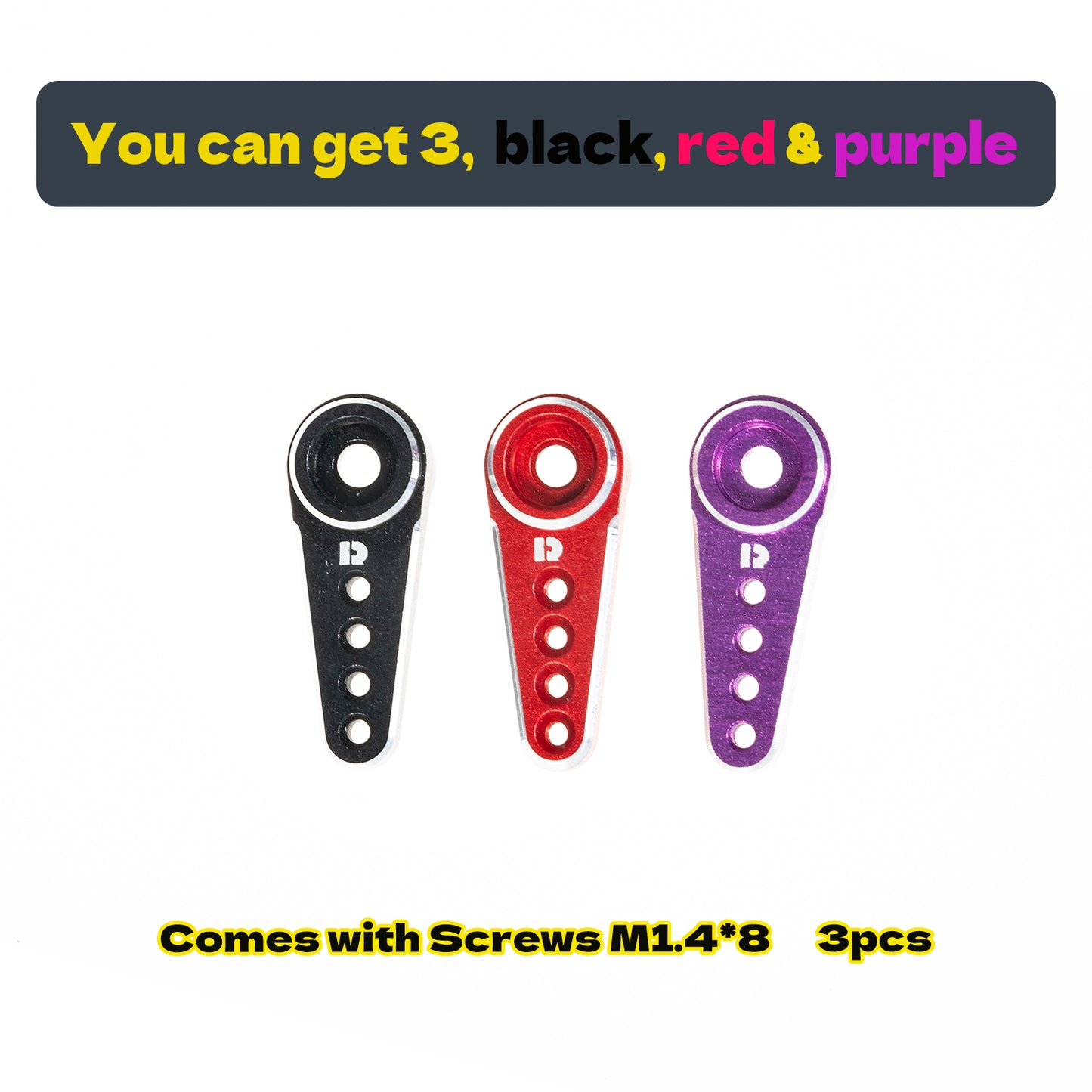 RampCrab RC Servo Horn, Diameter 4.9mm, 21T, Thread M1.4mm, Aluminium Alloy 7075, Mini Servo Arm Upgrade Accessory for SCX24 AX24, 3pcs