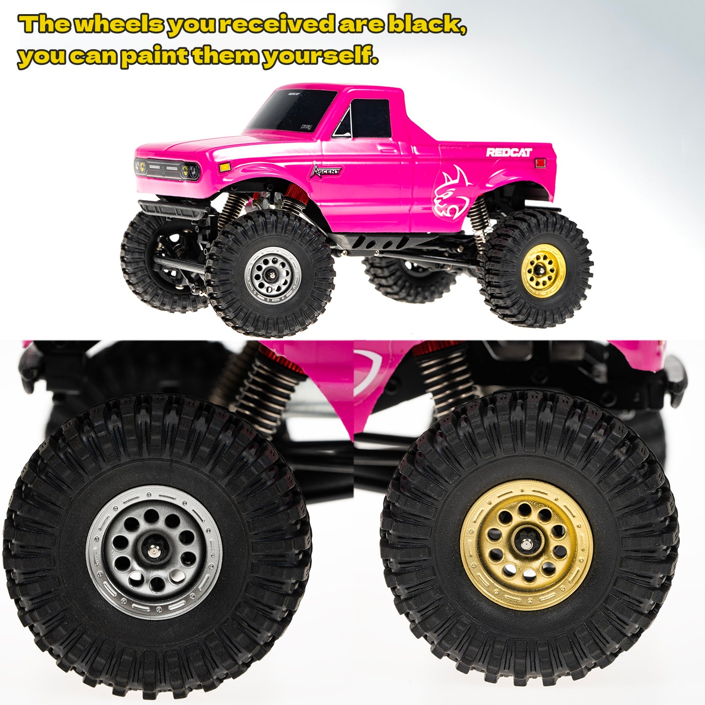 RampCrab 19mm 0.7" Resin Beadlock Wheels for 1:30 SCX30 & 1:32 Ascent-32, Brass inner clamp ring