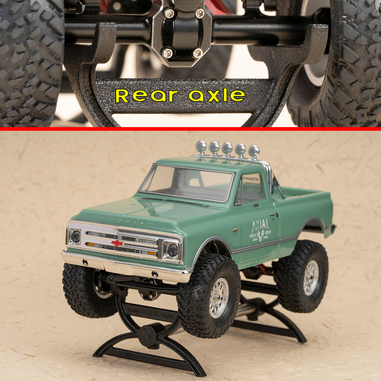 RampCrab RC Car Stand for AX24, SCX24 Crawler, 1/24 RC car Display Stand for FCX24, FCX24M, CR18P, Axial SCX24 C10 Deadbolt JLU B-17 Gladiator Upgrades Accessories