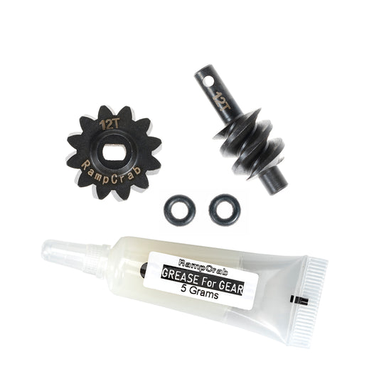 RampCrab Overdrive Differential Gear Set 12T, Hardened Steel, 1/24, Upgrade Parts for Axial SCX24 Bronco Deadbolt JLU B-17 Gladiator C10, 1/24 RC Crawler Car