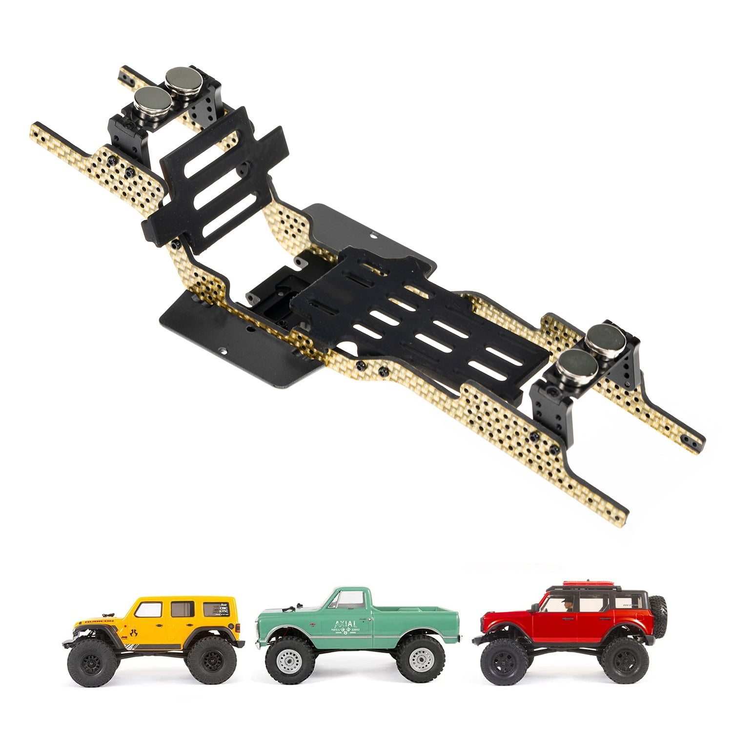 RampCrab Carbon Fiber Chassis Kit for SCX24, 7° Angled Skid, LCG