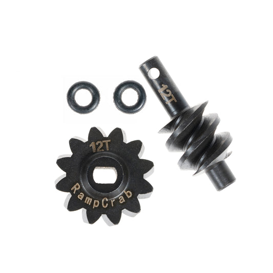 RampCrab Overdrive Differential Gear Set 12T, Hardened Steel, 1/24, Upgrade Parts for Axial SCX24 Bronco Deadbolt JLU B-17 Gladiator C10, 1/24 RC Crawler Car