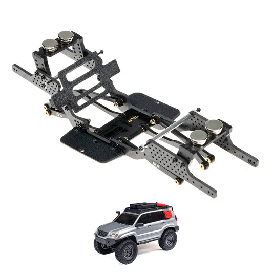 RampCrab Carbon Fiber Chassis Kit for SCX24, 7° Angled Skid, LCG Chassis Kit for SCX24 GX 470
