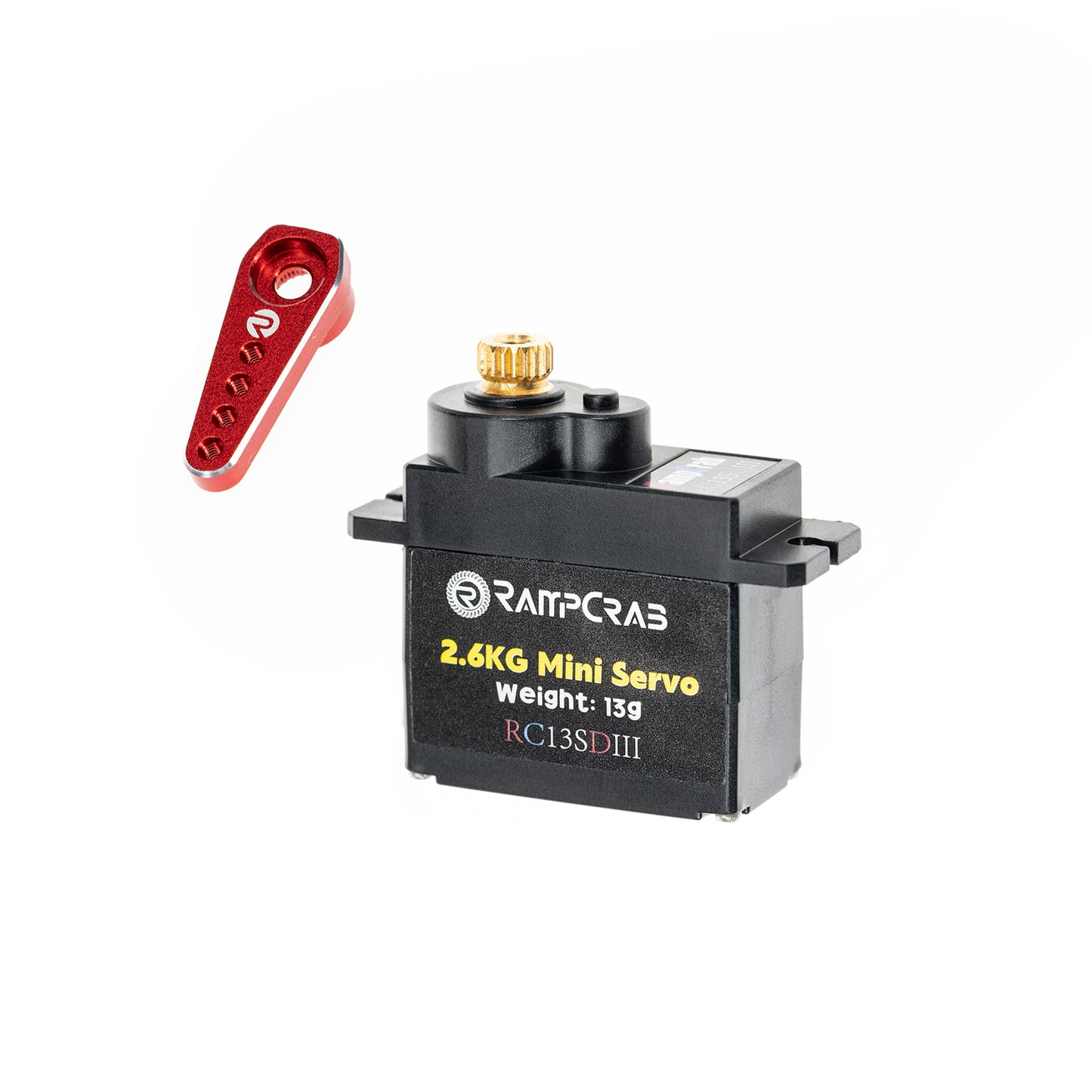 RampCrab Steering Servo with Servo Horn for AX24 SCX24 RC Car, Upgrade Parts for Axial SCX24, AX24, Black Horn