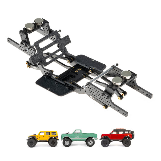 RampCrab Carbon Fiber Chassis Kit for SCX24, 7° Angled Skid, LCG Chassis Kit for SCX24 C10, JLU, Bronco, Upgrade Part