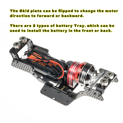 RampCrab Carbon Fiber Chassis Kit for SCX24, 7° Angled Skid, LCG Chassis Kit for Axial SCX24 C10, JLU, Bronco, Deadbolt