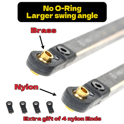 RampCrab High Clearance 4 Links Set for SCX24 Gladiator & Dodge Power Wagon, Brass Links Set, Upgrade Parts for SCX24, Axial 1/24 RC Crawler Car Upgrade Accessories, 8Pcs, Black