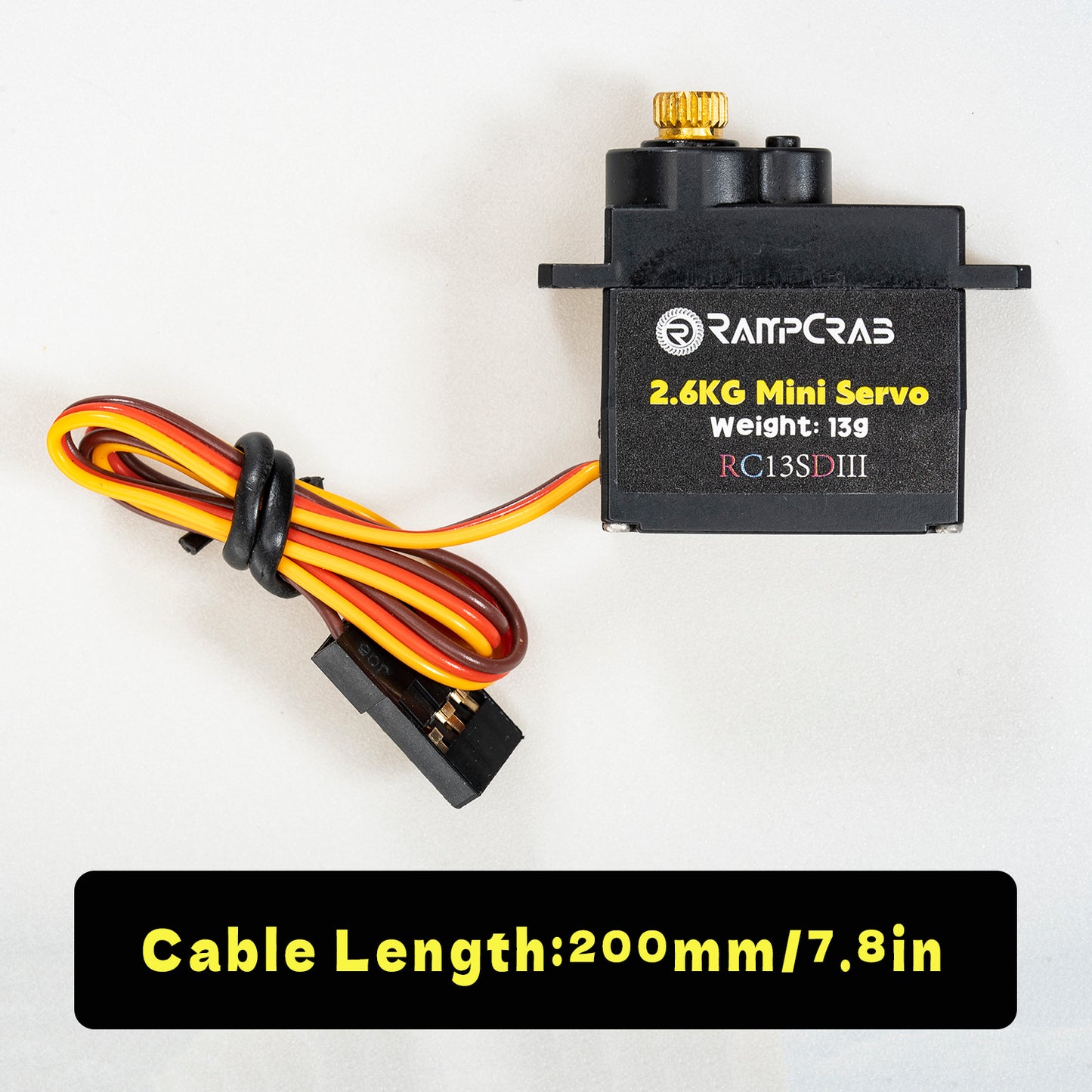 RampCrab RC Steering Servo with Servo Mount Bracket and Servo Horn for TRX4M RC Car, 1/18 Upgrades Parts, Suitable for TRX4-M Bronco, Defender, K10 (Black Horn)