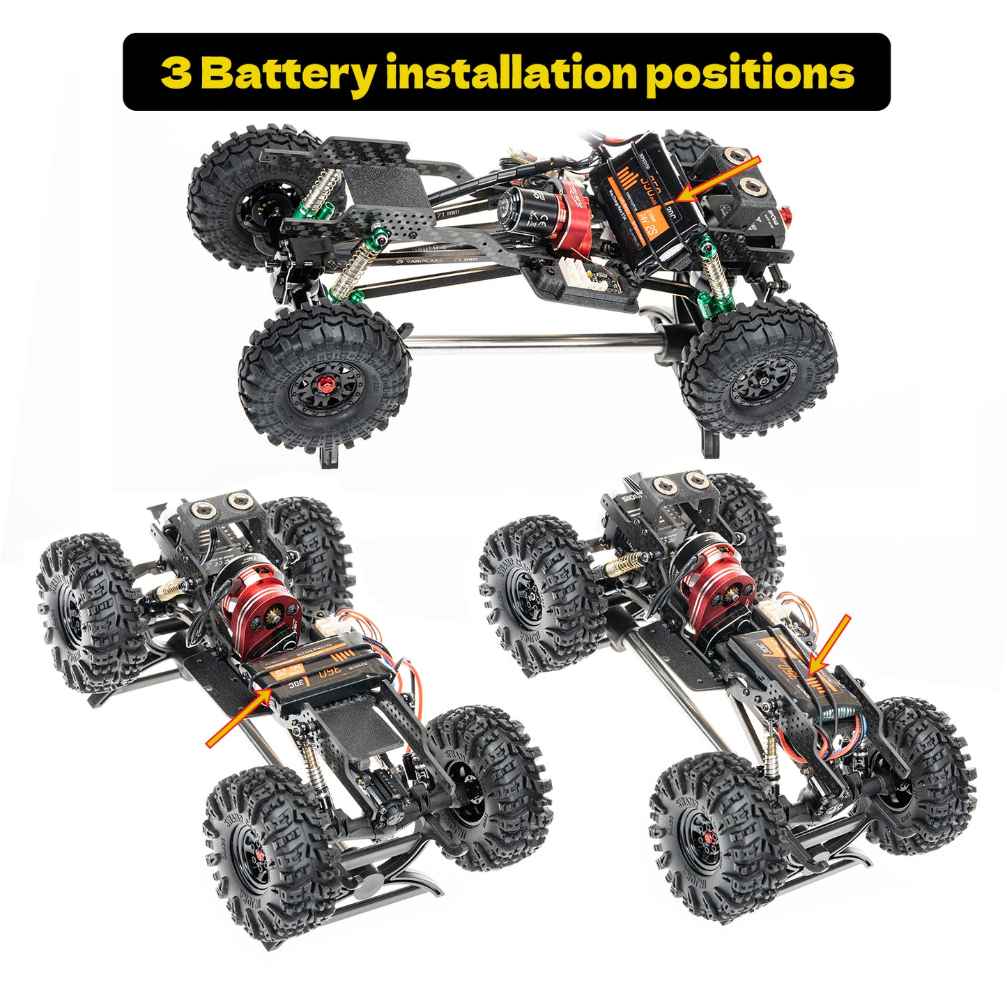 RampCrab Carbon Fiber Chassis Kit for SCX24, 7° Angled Skid, LCG Chassis Kit for SCX24 Deadbolt, Betty B-17 Upgrade Part