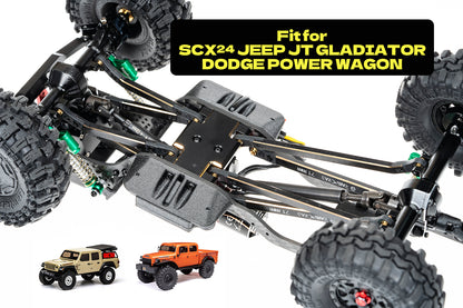 RampCrab High Clearance 4 Links Set for SCX24 Gladiator & Dodge Power Wagon, Brass Links Set, Upgrade Parts for SCX24, Axial 1/24 RC Crawler Car Upgrade Accessories, 8Pcs, Black