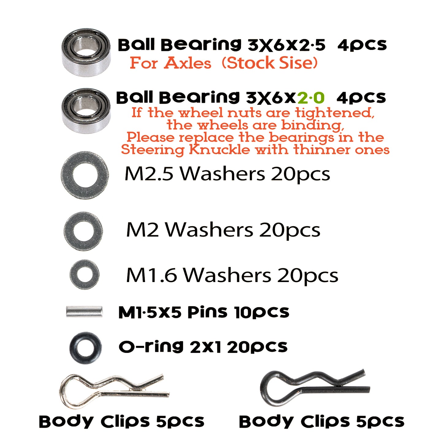 Screws Kit for SCX24 AX24, Cup Head, 380 Pcs, 304 Stainless Steel Screws, Bearing, Screws, Screwdriver Set with Box for 1/24 RC Crawler Car Axial SCX24 C10 Deadbolt JLU Gladiator Bronco