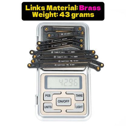 RampCrab High Clearance 4 Links Set for SCX24 Gladiator & Dodge Power Wagon, Brass Links Set, Upgrade Parts for SCX24, Axial 1/24 RC Crawler Car Upgrade Accessories, 8Pcs, Black