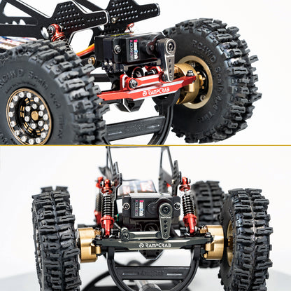 RampCrab Steering Servo with Servo Horn for AX24 SCX24 RC Car, Upgrade Parts for Axial SCX24, AX24, Black Horn