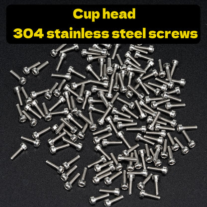 RampCrab Screws Kit for SCX24 AX24, Cup Head, 380 Pcs, 304 Stainless Steel Screws, Bearing, Screws, Screwdriver Set with Box for 1/24 RC Crawler Car Axial SCX24 C10 Deadbolt JLU Gladiator Bronco