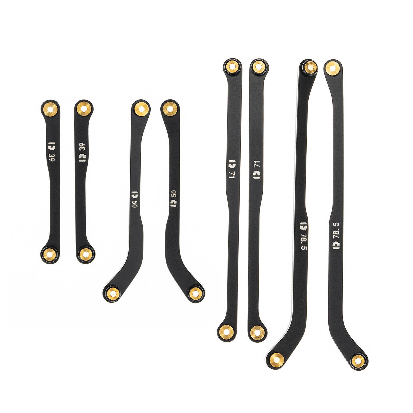 RampCrab High Clearance 4 Links Set for SCX24 Gladiator & Dodge Power Wagon, Steel Links Set, Upgrade Parts for SCX24, Axial 1/24 RC Crawler Car Upgrade Accessories, 8Pcs, Black