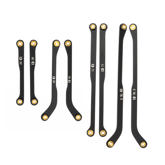 RampCrab High Clearance 4 Links Set for SCX24 Gladiator & Dodge Power Wagon, Steel Links Set, Upgrade Parts for SCX24, Axial 1/24 RC Crawler Car Upgrade Accessories, 8Pcs, Black