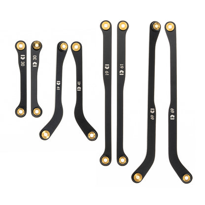 High Clearance 4 Links Set for SCX24 90081, Steel Links Set, Upgrade Parts for SCX24 Deadbolt, Betty B17, Axial 1/24 RC Crawler Car Upgrade Accessories, 8Pcs, Black