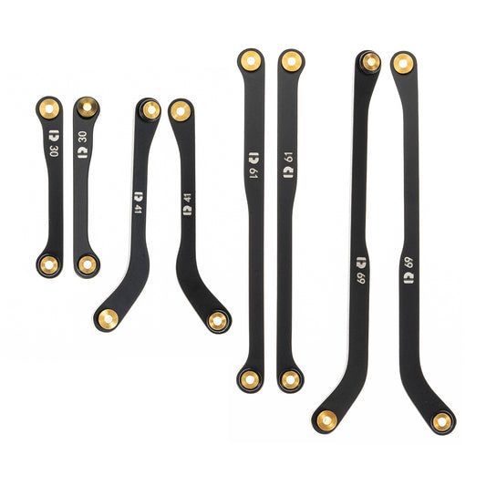 High Clearance 4 Links Set for SCX24 90081, Steel Links Set, Upgrade Parts for SCX24 Deadbolt, Betty B17, Axial 1/24 RC Crawler Car Upgrade Accessories, 8Pcs, Black