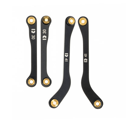 RampCrab High Clearance 4 Links Set for SCX24 Deadbolt & GX 470, Steel Links Set, ONLY FRONT, 4Pcs, Black