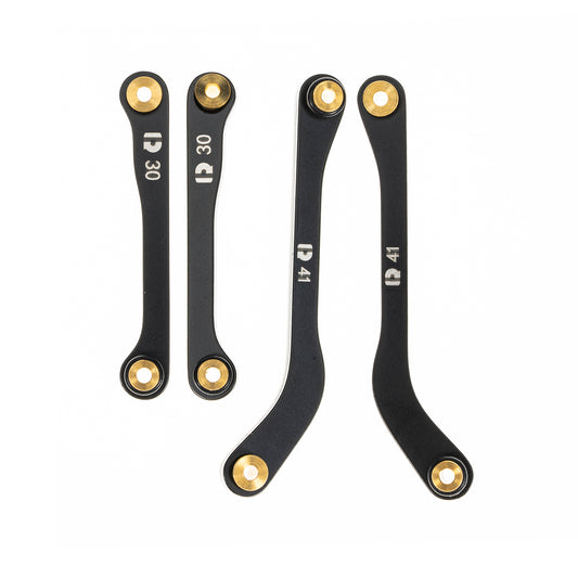 RampCrab High Clearance 4 Links Set for SCX24 Deadbolt & GX 470, Steel Links Set, ONLY FRONT, 4Pcs, Black