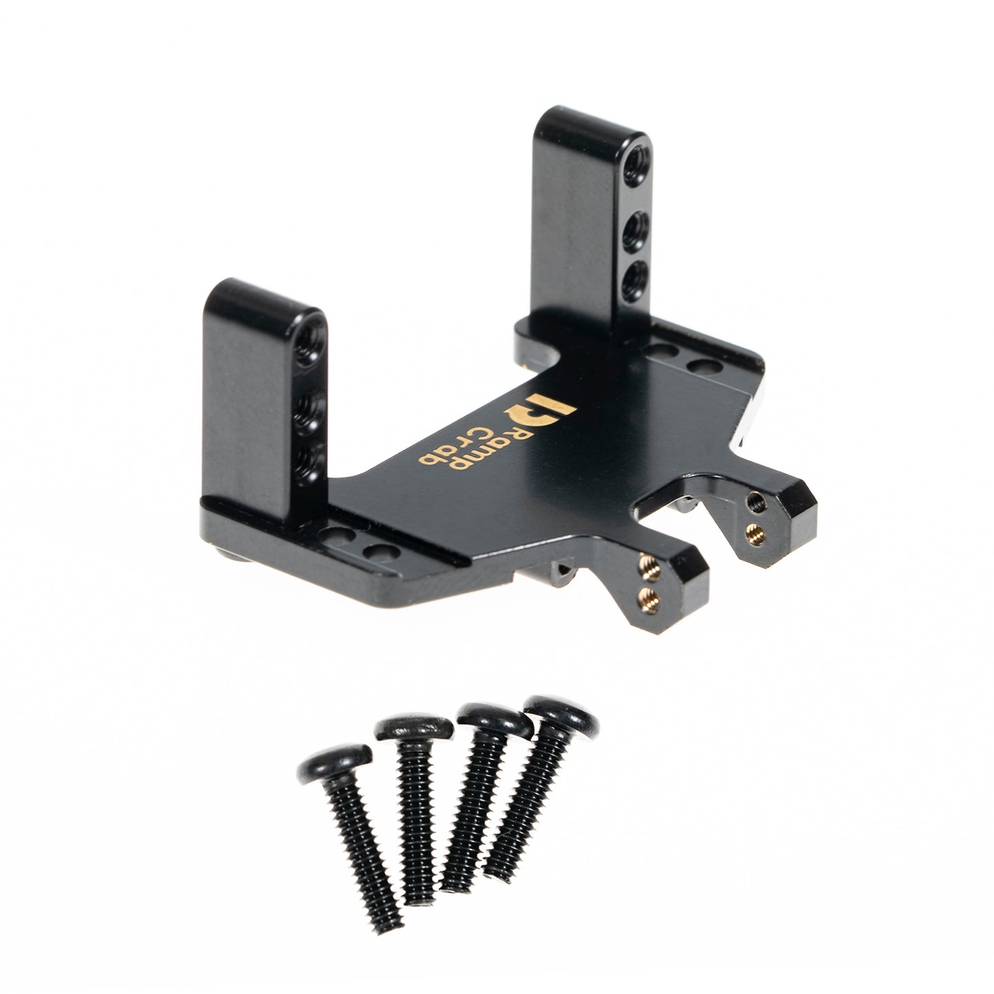 RampCrab Servo Mount Bracket for SCX24 AX24, Adjustable Servo Mount Bracket, 1/24 RC Car Steering Servo Mount for Axial SCX24 Bronco Deadbolt JLU Gladiator C10 Upgrade Parts, Brass