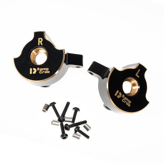 RampCrab Brass Steering Knuckles RC Counterweights for 1/24 RC Crawler Axial SCX24 AX24 Upgrades Parts, Black Coating, 22g