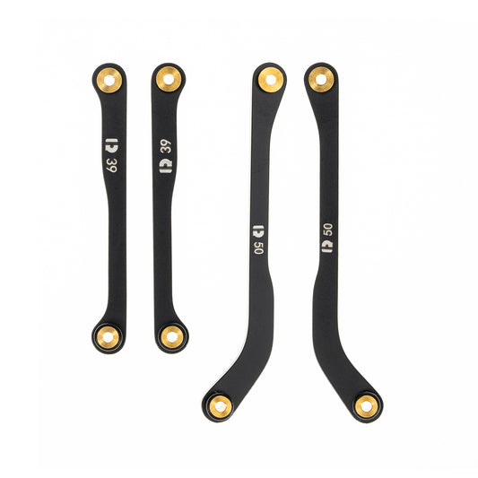 RampCrab High Clearance 4 Links Set for SCX24 Bronco, C10, Wrangler JLU, 4Runner, Steel Links Set, ONLY FRONT, 4Pcs, Black