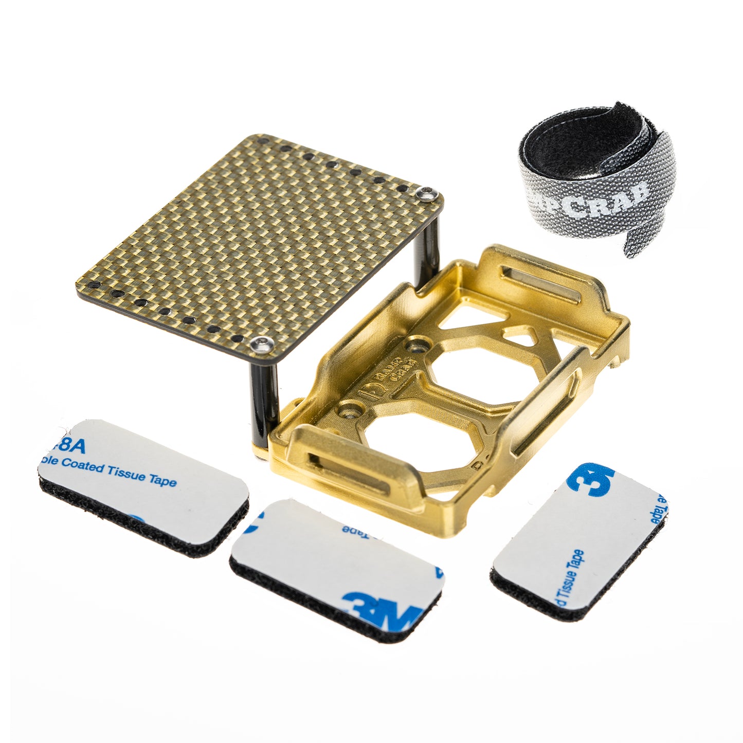RampCrab Battery Tray & ESC Receiver Tray, Double Decker Plate for 1/18 RC Crawler TRX4M, Gold