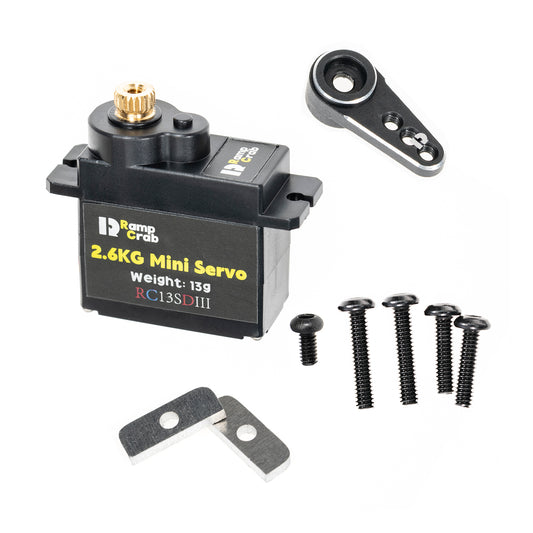 RampCrab Micro Servo with Servo Horn for FCX24, RC Car Model Parts, Upgrade Parts for Crwaler 1/24 Scale FCX24 Power Wagon Butcher & Max Smasher Big Foot Monster Truck, K5 (Black)