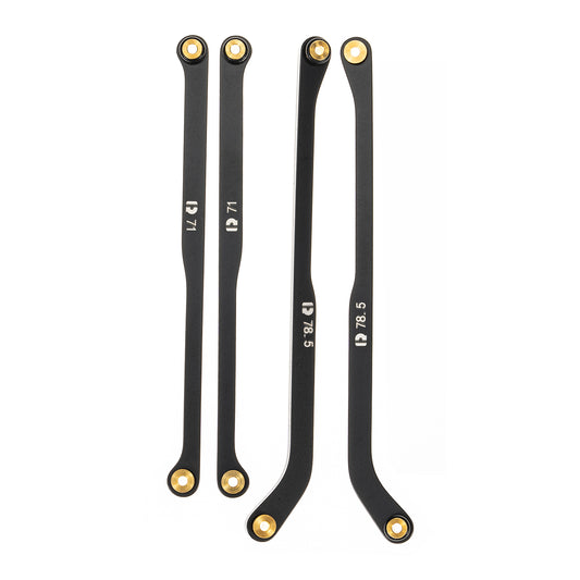 RampCrab High Clearance 4 Links Set for SCX24 Gladiator & Dodge power wagon, Steel Links Set, ONLY REAR, 4Pcs, Black