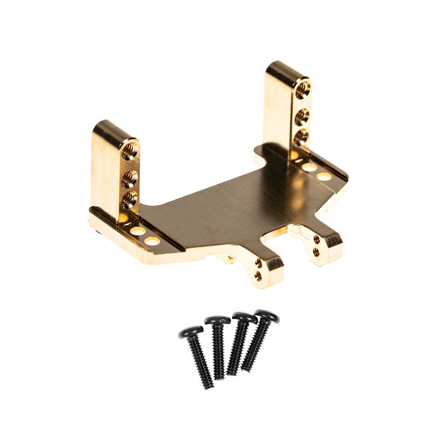 RampCrab Servo Mount Bracket for SCX24 AX24, Adjustable Servo Mount Bracket, 1/24 RC Car Steering Servo Mount for Axial SCX24 Bronco Deadbolt JLU Gladiator C10 Upgrade Parts, Brass