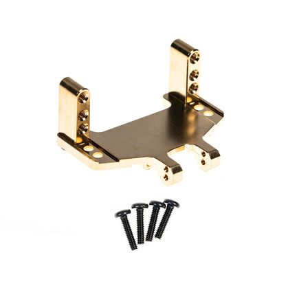 RampCrab Servo Mount Bracket for SCX24 AX24, Adjustable Servo Mount Bracket, 1/24 RC Car Steering Servo Mount for Axial SCX24 Bronco Deadbolt JLU Gladiator C10 Upgrade Parts, Brass