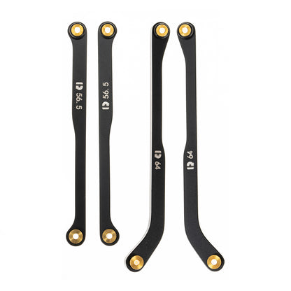 RampCrab High Clearance 4 Links Set for SCX24 GX 470, Steel Links Set, ONLY REAR, 4Pcs, Black