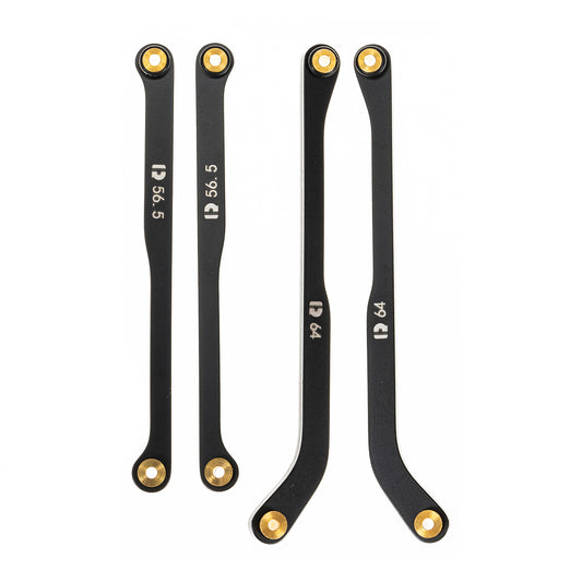RampCrab High Clearance 4 Links Set for SCX24 GX 470, Steel Links Set, ONLY REAR, 4Pcs, Black