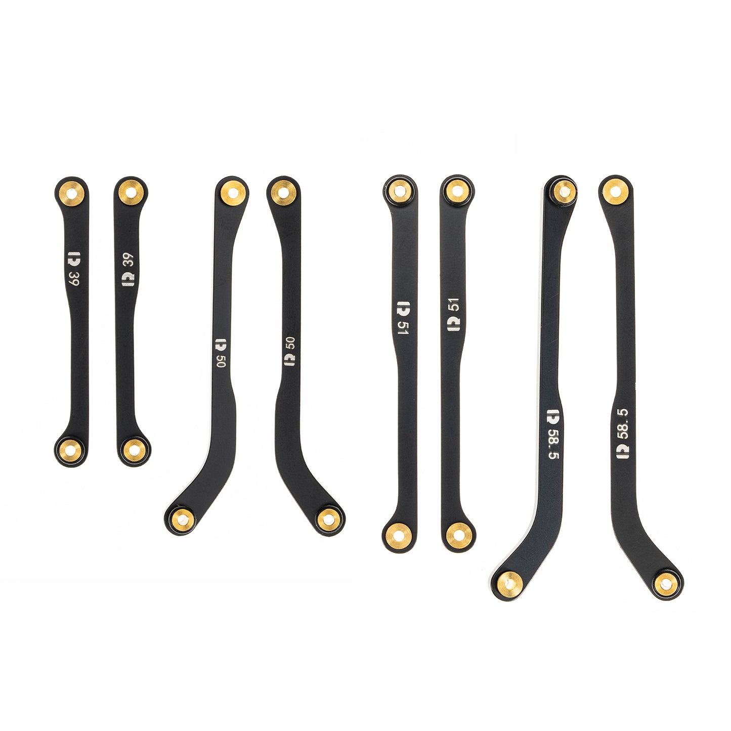 RampCrab High Clearance 4 Links Set for SCX24 C10, Steel Links Set, Upgrade Parts for SCX24 Bronco, C10, Wrangler JLU, Axial 1/24 RC Crawler Car Upgrade Accessories, 8Pcs, Black