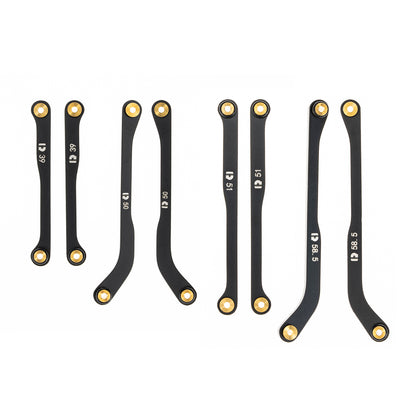 RampCrab High Clearance 4 Links Set for SCX24 C10, Steel Links Set, Upgrade Parts for SCX24 Bronco, C10, Wrangler JLU, Axial 1/24 RC Crawler Car Upgrade Accessories, 8Pcs, Black