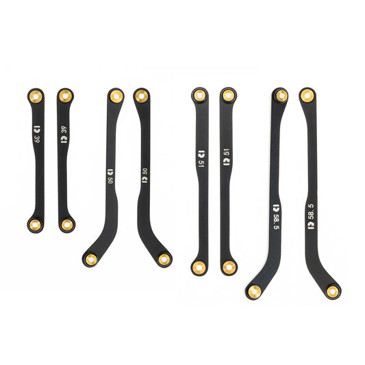 RampCrab High Clearance 4 Links Set for SCX24 C10, Steel Links Set, Upgrade Parts for SCX24 Bronco, C10, Wrangler JLU, Axial 1/24 RC Crawler Car Upgrade Accessories, 8Pcs, Black