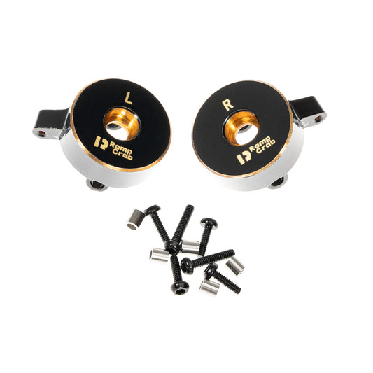 RampCrab Brass Steering Knuckles RC Counterweights for 1/24 RC Crawler Axial SCX24 AX24 Upgrades Parts, Black Coating, 28g