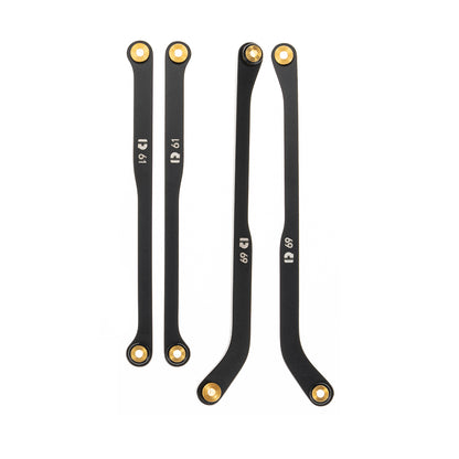 RampCrab High Clearance 4 Links Set for SCX24 Deadbolt, Steel Links Set, ONLY REAR, 4Pcs, Black