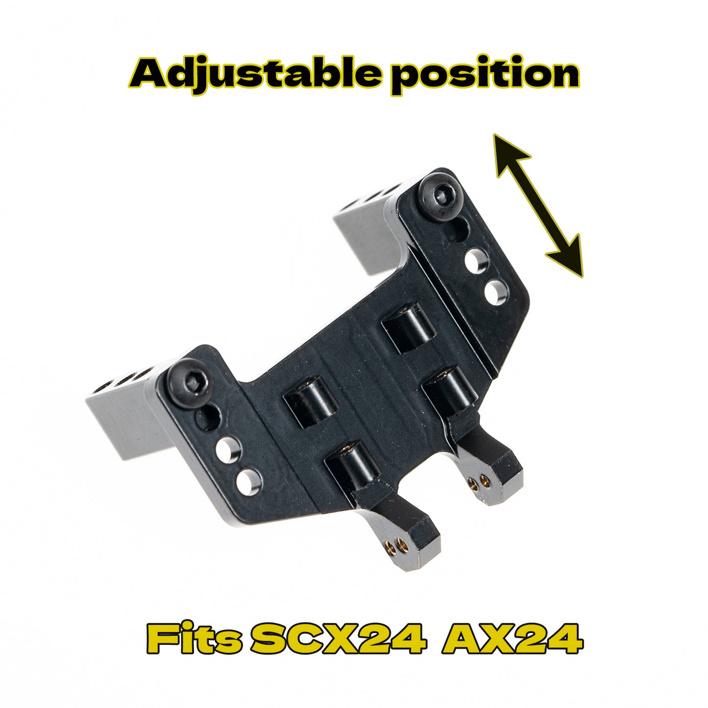 RampCrab Servo Mount Bracket for SCX24 AX24, Adjustable Servo Mount Bracket, 1/24 RC Car Steering Servo Mount for Axial SCX24 Bronco Deadbolt JLU Gladiator C10 Upgrade Parts, Brass