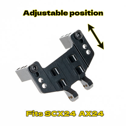RampCrab Servo Mount Bracket for SCX24 AX24, Adjustable Servo Mount Bracket, 1/24 RC Car Steering Servo Mount for Axial SCX24 Bronco Deadbolt JLU Gladiator C10 Upgrade Parts, Brass