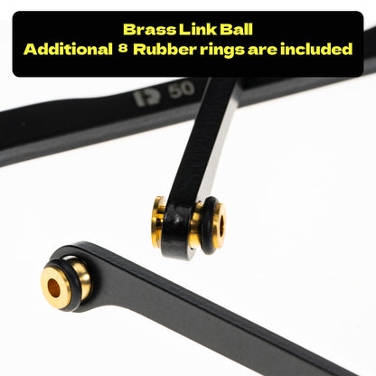 RampCrab High Clearance 4 Links Set for SCX24 Bronco, C10, Wrangler JLU, 4Runner, Steel Links Set, ONLY REAR, 4Pcs, Black