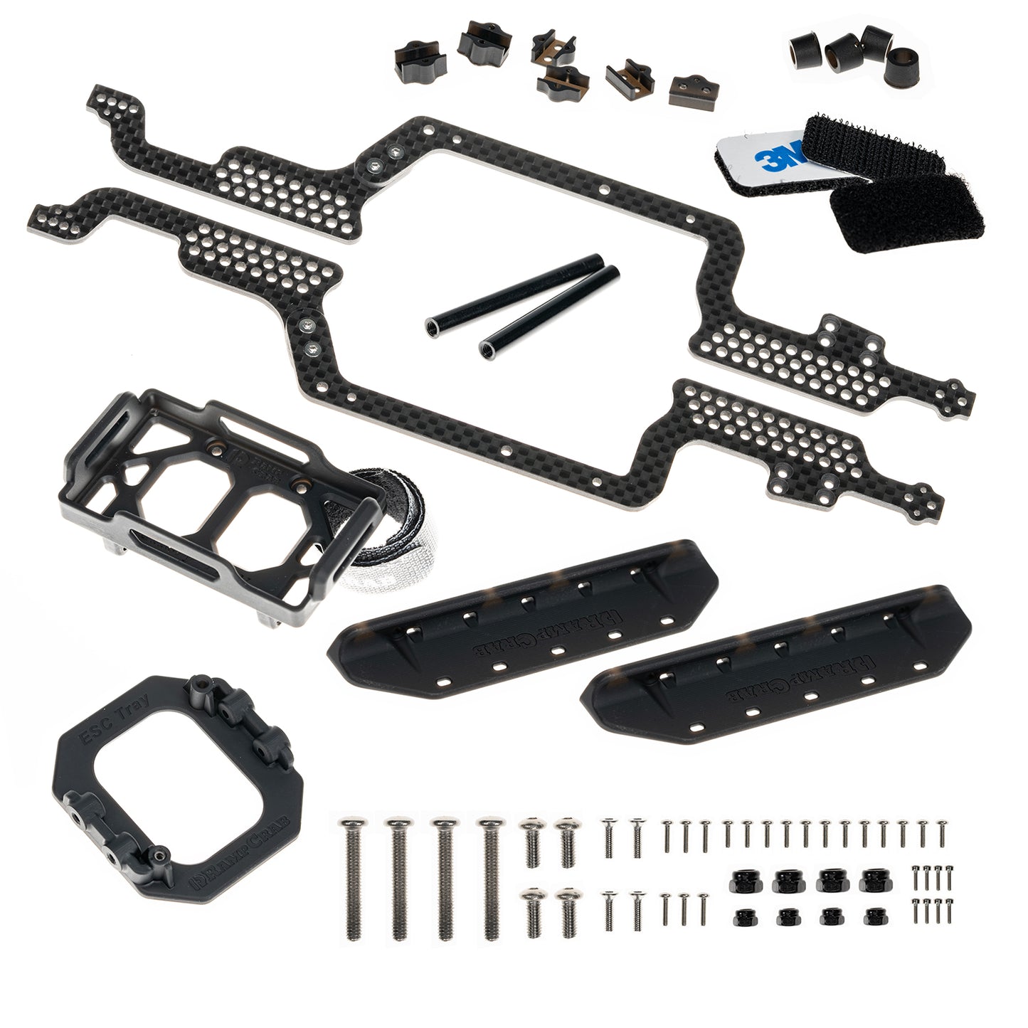 LCG Carbon Fiber Universal Chassis Frame Kit for 1/18 RC Crawler TRX4M Upgrade