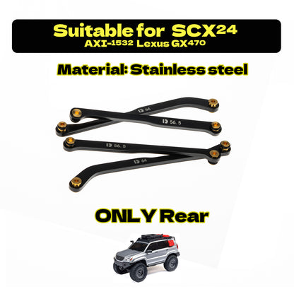 RampCrab High Clearance 4 Links Set for SCX24 GX 470, Steel Links Set, ONLY REAR, 4Pcs, Black