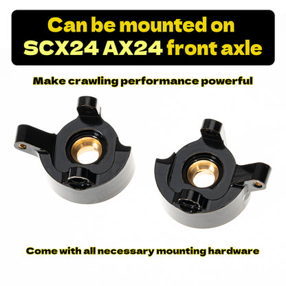 RampCrab Brass Steering Knuckles RC Counterweights for 1/24 RC Crawler Axial SCX24 AX24 Upgrades Parts, Black Coating, 22g